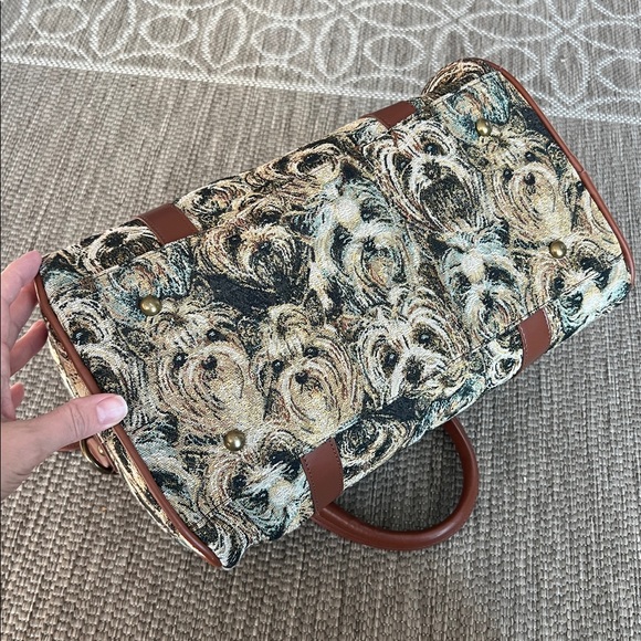 Bradford Exchange Constant Companion Yorkie Yorkshire Terrier Print Tapestry Bag - Picture 5 of 11